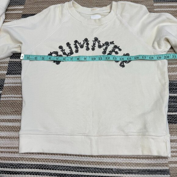 MOTHER The Square Bummer Sweatshirt Crewneck Pullover Ivory Cream Size Small - Picture 9 of 13